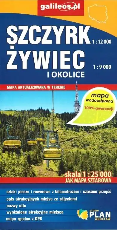 Mapa wodoodporna - Szczyrk, Żywiec i okolice Darmowy zwrot