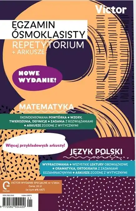 Wysoka jakość Egzamin ósmoklasisty. Repetytorium+arkusze 1/2024
