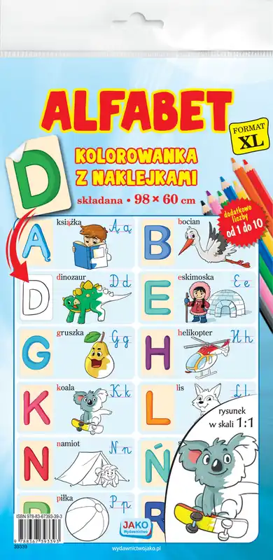 Hit cenowy Kolorowanka XL Alfabet z naklejkami