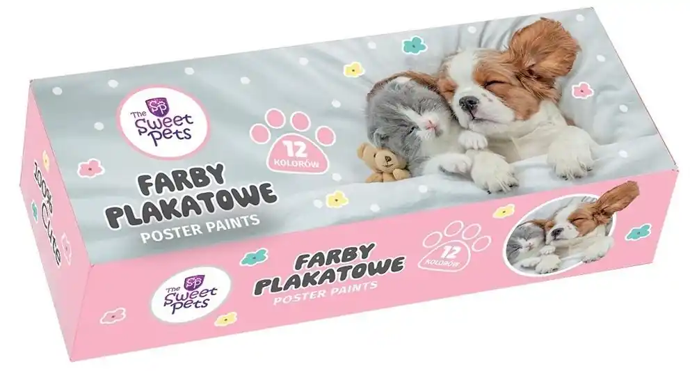 Farby plakatowe The Sweet Pets 20ml 12 kolorów Wybór klientów