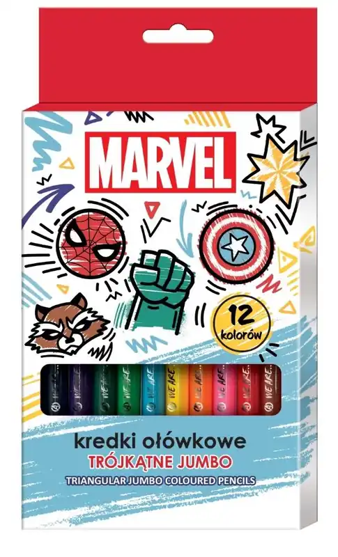 Kredki ołówkowe trójkątne jumbo Avengers 12 kol Niska cena