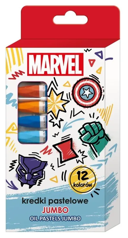 Sprawdź teraz Kredki pastelowe jumbo Avengers 12 kolorów
