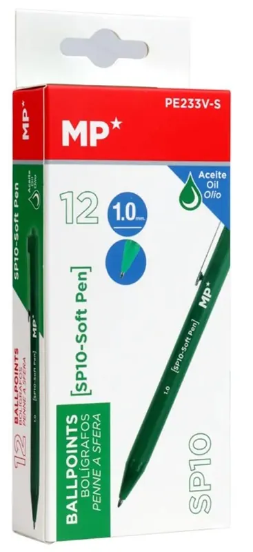 Długopis olejowy 1,0mm zielony (12szt) Wyjątkowa oferta