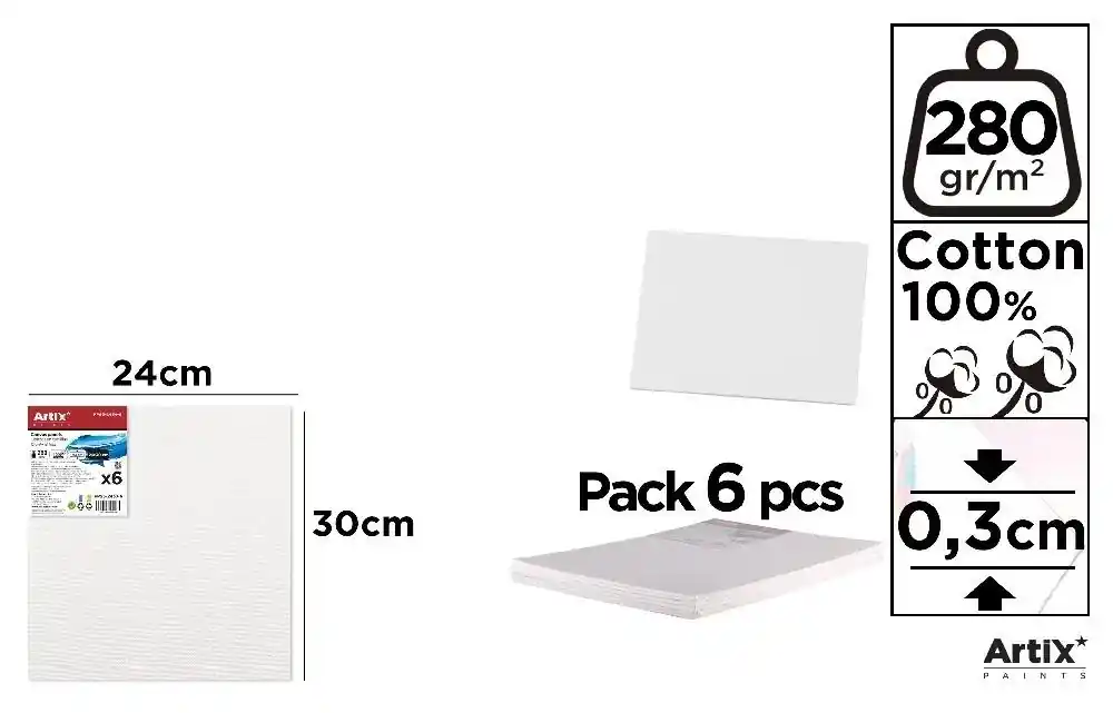Szybka wysyłka Tablica malarska 24x30x0,3cm 280G/m2 (6szt)