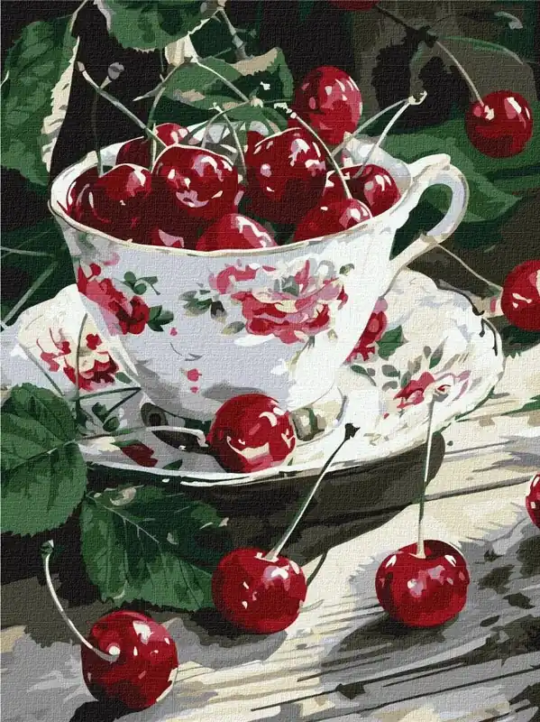 Malowanie po numerach - Wiśniowa rozkosz 30x40cm Ostatnie sztuki