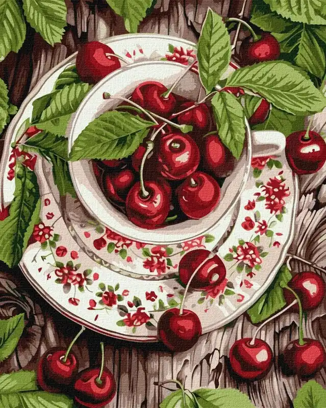 Szybka dostawa Malowanie po numerach - Świeżość wiśni 40x50cm