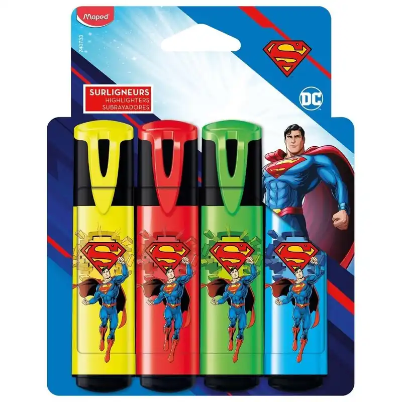 Super okazja Zakreślacz Superman Fluo 4szt MAPED