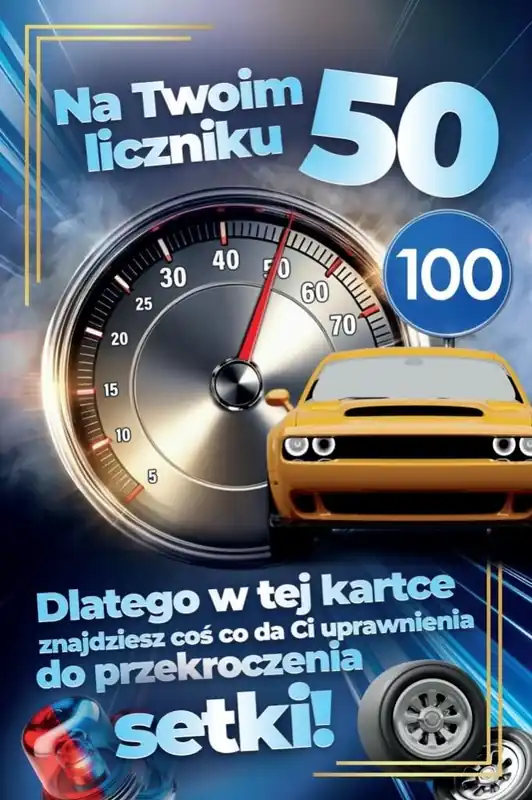 Karnet Prawo Jazdy 50 urodziny męskie Nie przegap