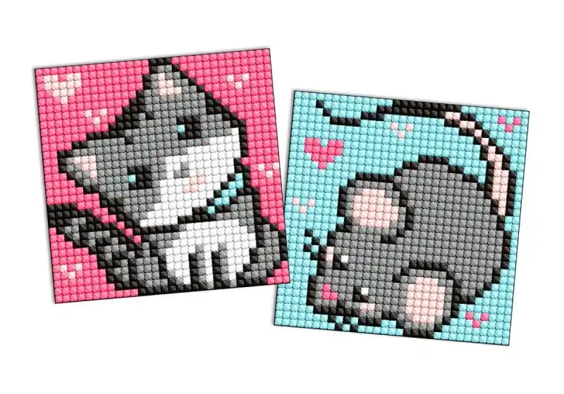 Szybka dostawa Diamentowa mozaika Kids naklejka - Szarzy.. 9x9cm