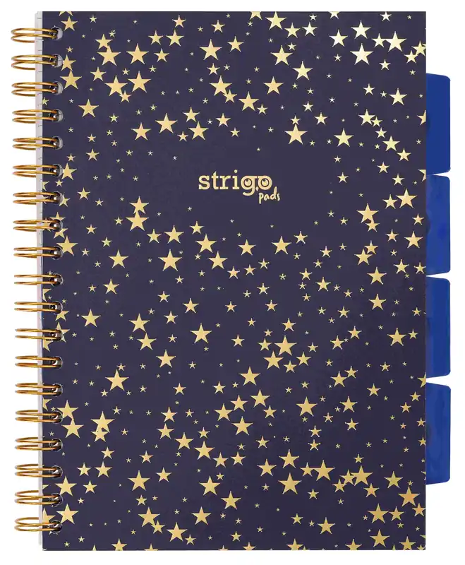 Tylko dziś Kołozeszyt Strigo B5 Project Book Gwiazdy czarny kratka