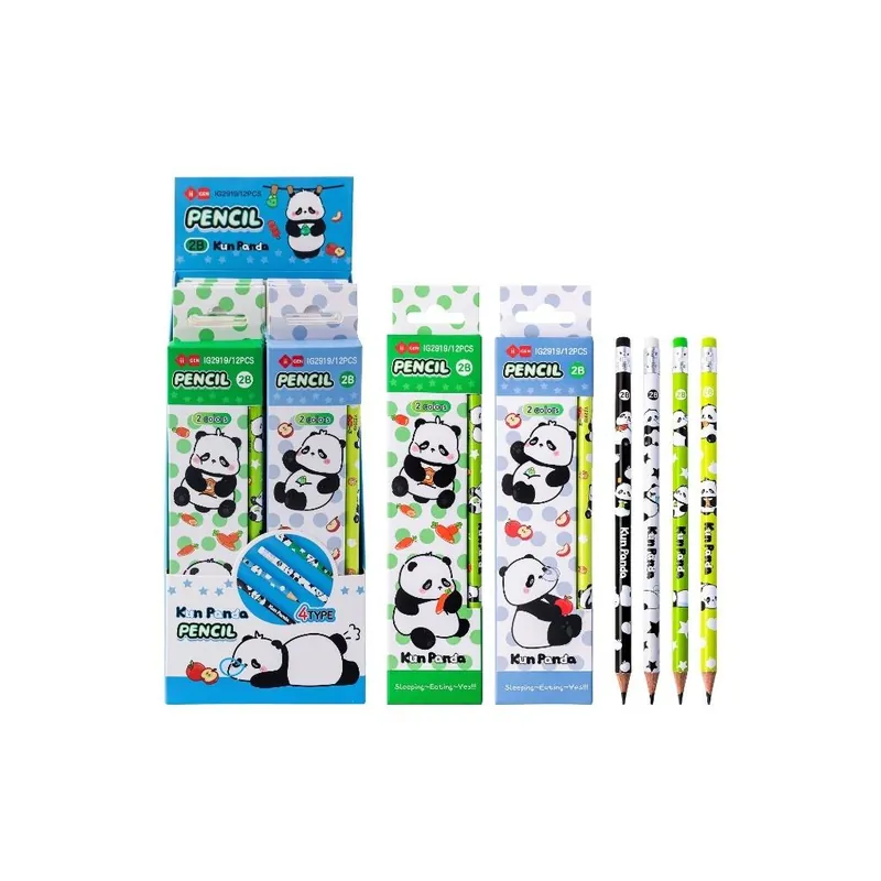Ograniczona ilość Ołówek z gumką Panda 4szt mix
