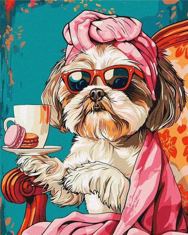 Popularny Malowanie po numerach - Figlarny shih tzu 40x50cm