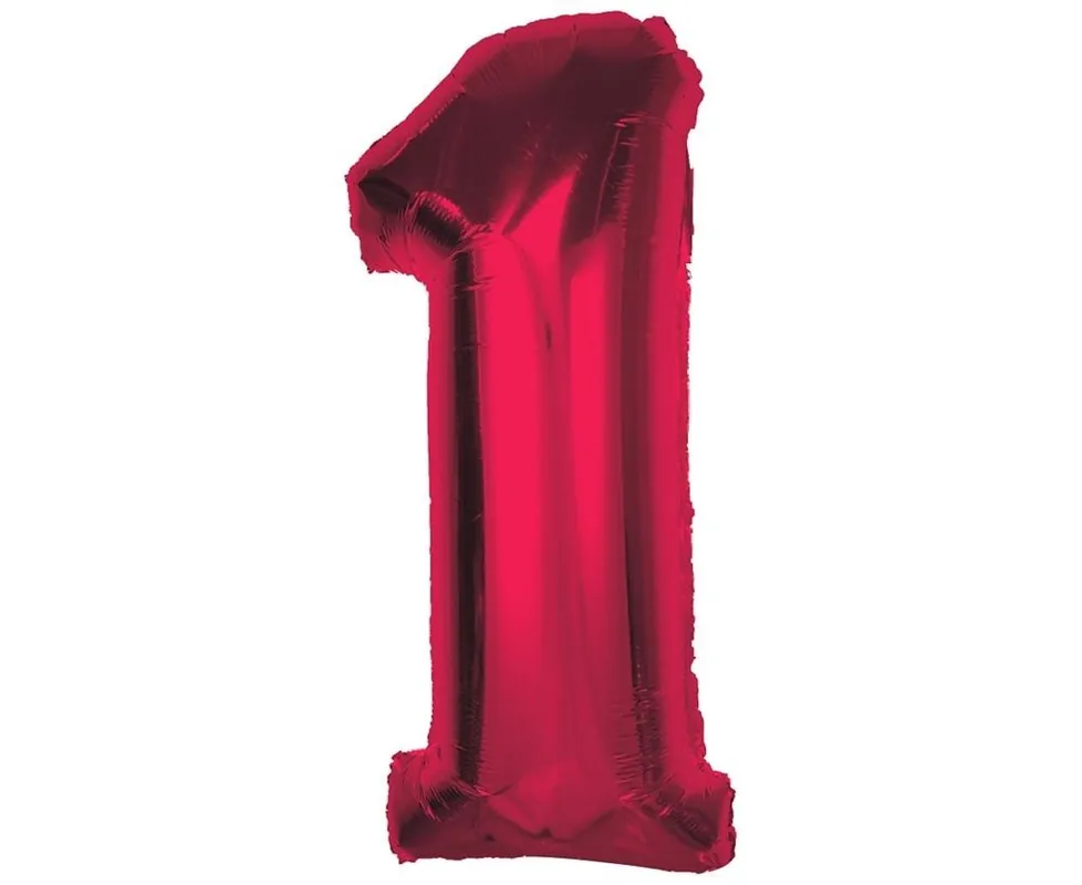 Balon foliowy cyfra 1 czerwona Smart 92cm Kup teraz
