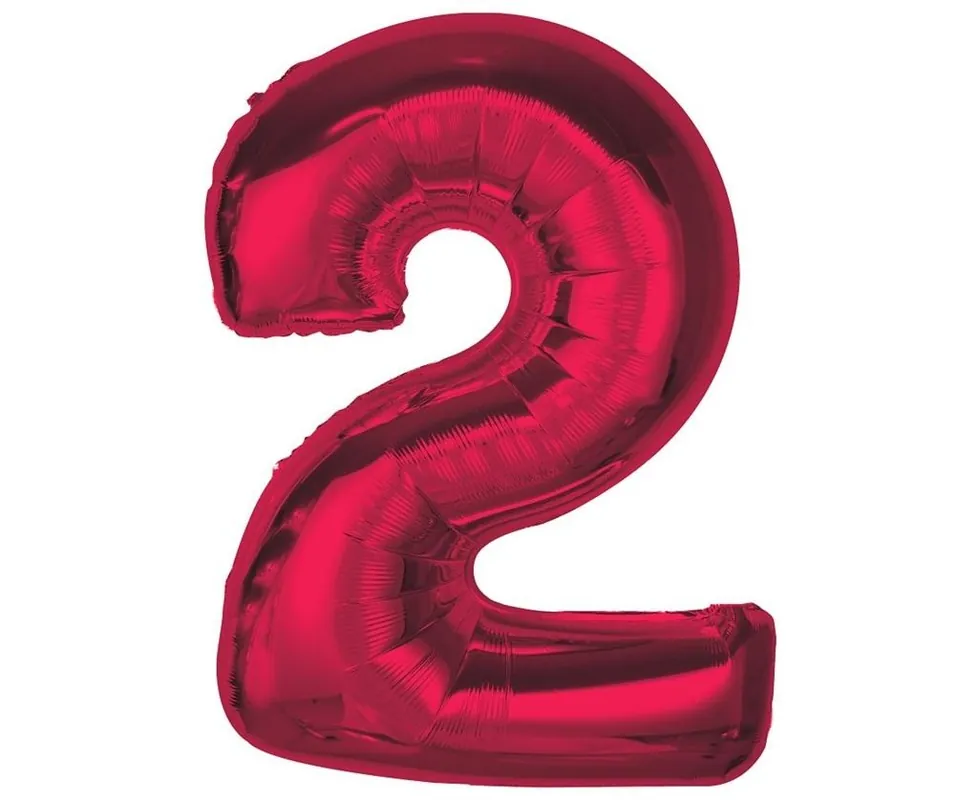 Oferta limitowana Balon foliowy cyfra 2 czerwona Smart 92cm
