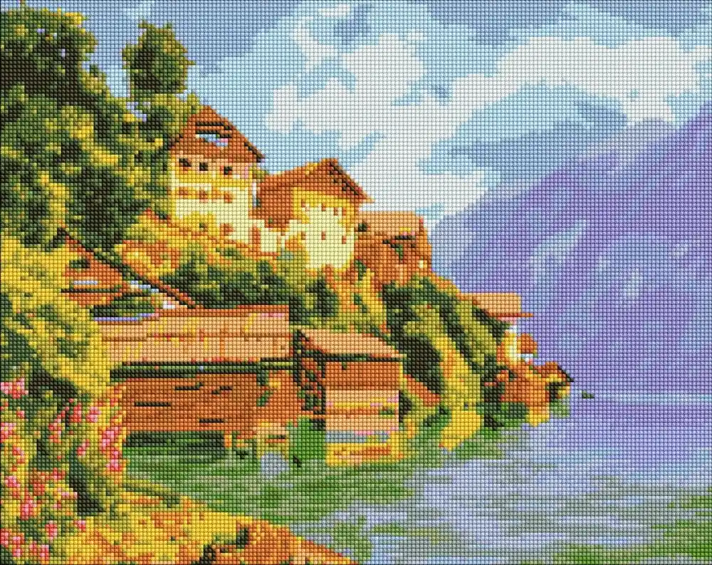 Diamnetowa mozaika - Przytulna zatoka 40x50cm Wyprzedaż