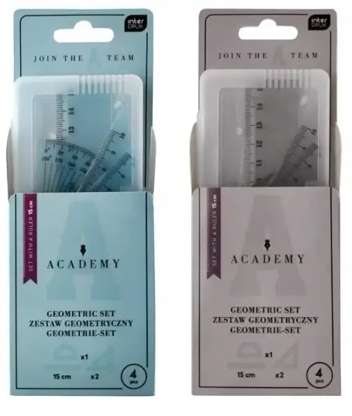 Kup teraz Zestaw geometryczny Academy z linijką 15cm mix