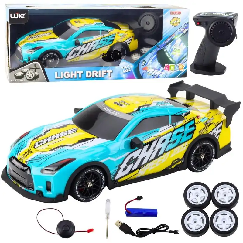 Auto sportowe R/C podświetlana karoseria turkusowe Popularny