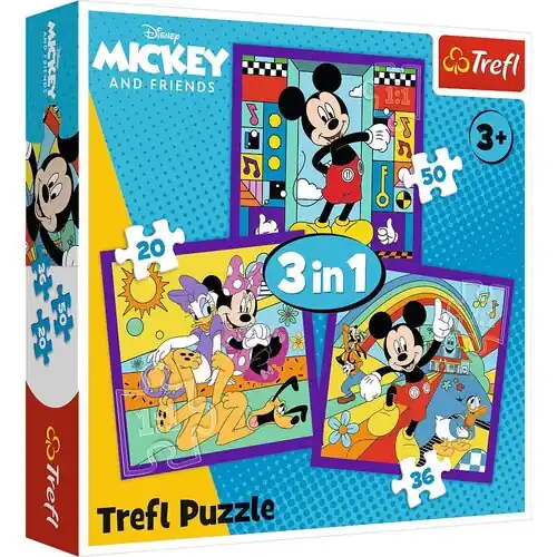 Puzzle 3w1 Miki i jego wesoła ekipa TREFL Najlepsza cena